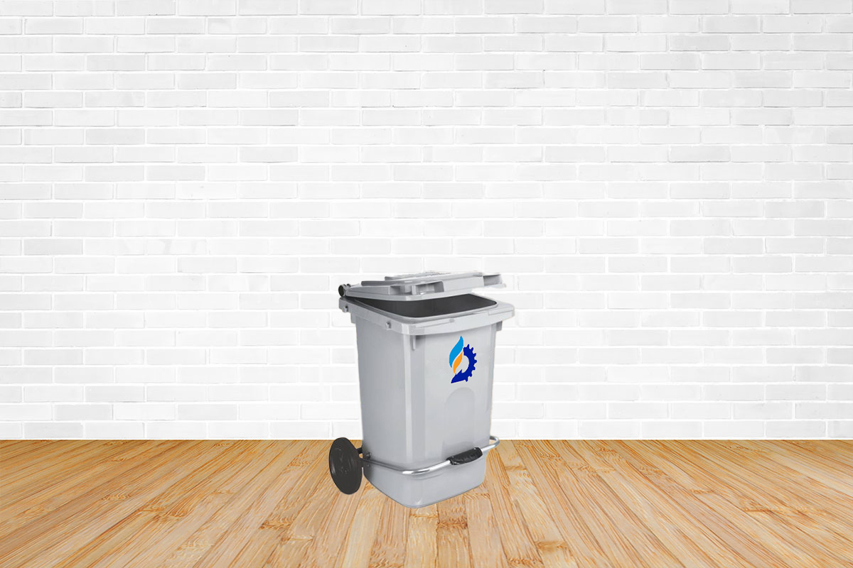 سطل زباله ۸۰ لیتری پدالدار چرخدار سطل زباله ۸۰ لیتری پدالدار چرخدار